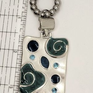 Scarf Necklace Jewelry with Lt Blue / Dark Blue /Green Coloring, Lightweight